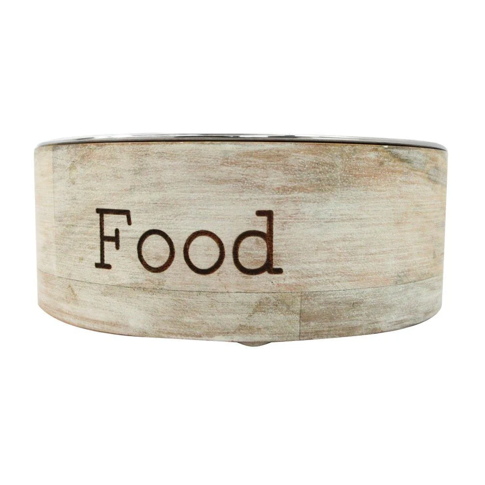 ArjanImpex Wooden Holders With SS Insert Straight миска металева для собак 370 мл - модель в асортименті
