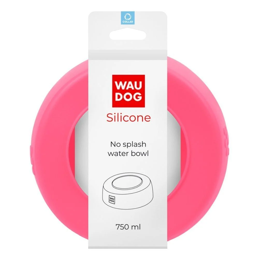 Миска-непроливайка силіконова для собак WAUDOG Silicone 750 мл - рожевий