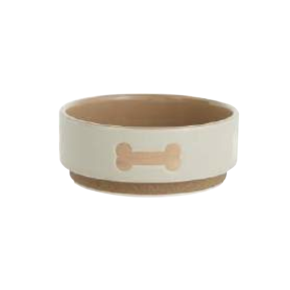 Миска керамічна Petz Creation текстурна з кісткою 18 см - бежевий