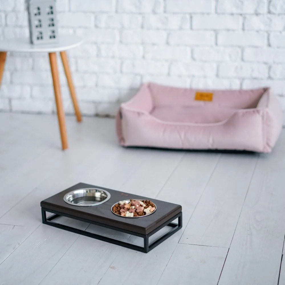 Миски на підставці Harley and Cho Lunch Bar Brown wood + Black S 2 х 450 мл / 12 см Миски на підставці Harley and Cho Lunch Bar Brown wood + Black S 2 х 450 мл / 12 см