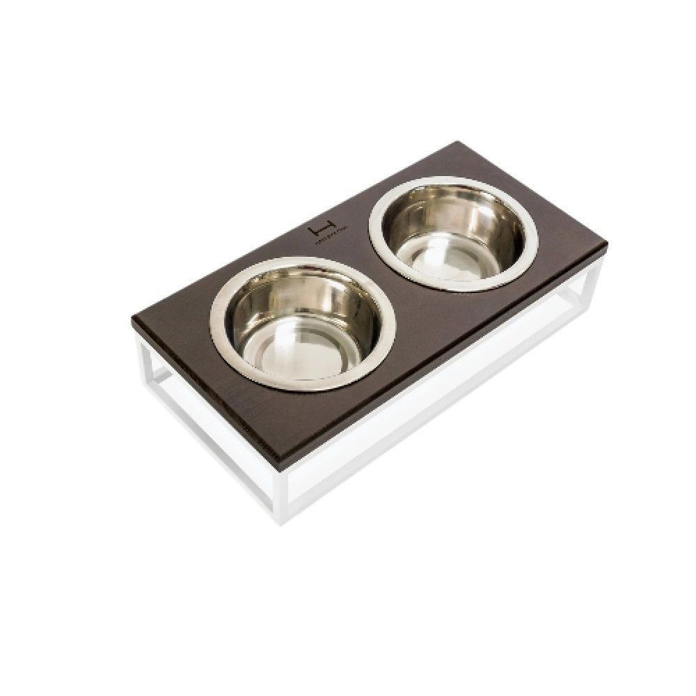 Миски на підставці Harley and Cho Lunch Bar Brown Wood + White XS 2 х 200 мл / 10 см Миски на підставці Harley and Cho Lunch Bar Brown Wood + White XS 2 х 200 мл / 10 см
