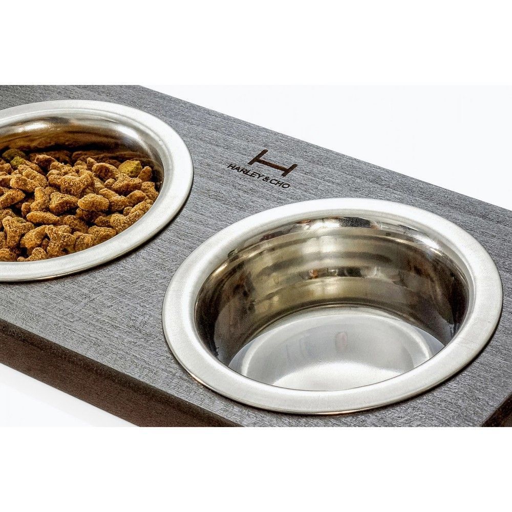 Миски на підставці Harley and Cho Lunch Bar Brown Wood + White XS 2 х 200 мл / 10 см Миски на підставці Harley and Cho Lunch Bar Brown Wood + White XS 2 х 200 мл / 10 см