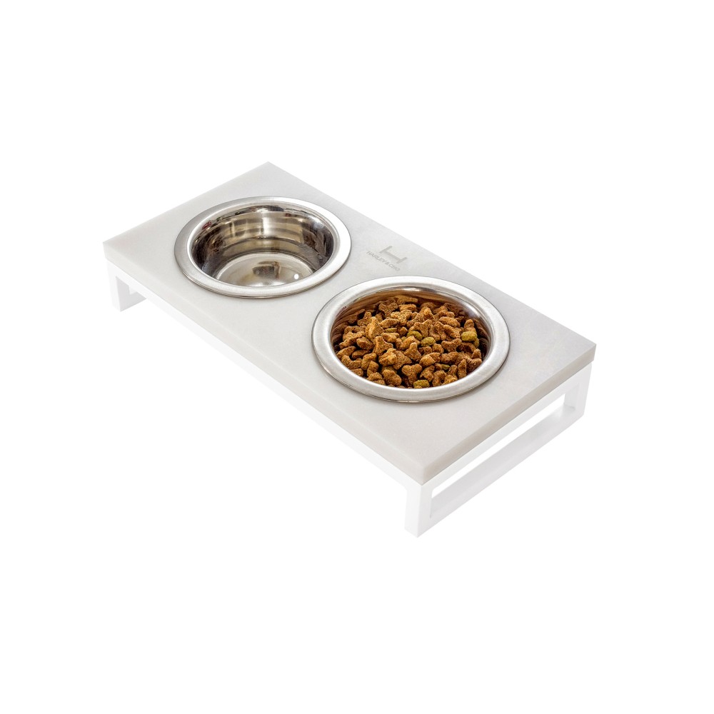 Миски на подставке Harley and Cho Lunch Bar White Stone + White S 2 х 450 мл / 12 см