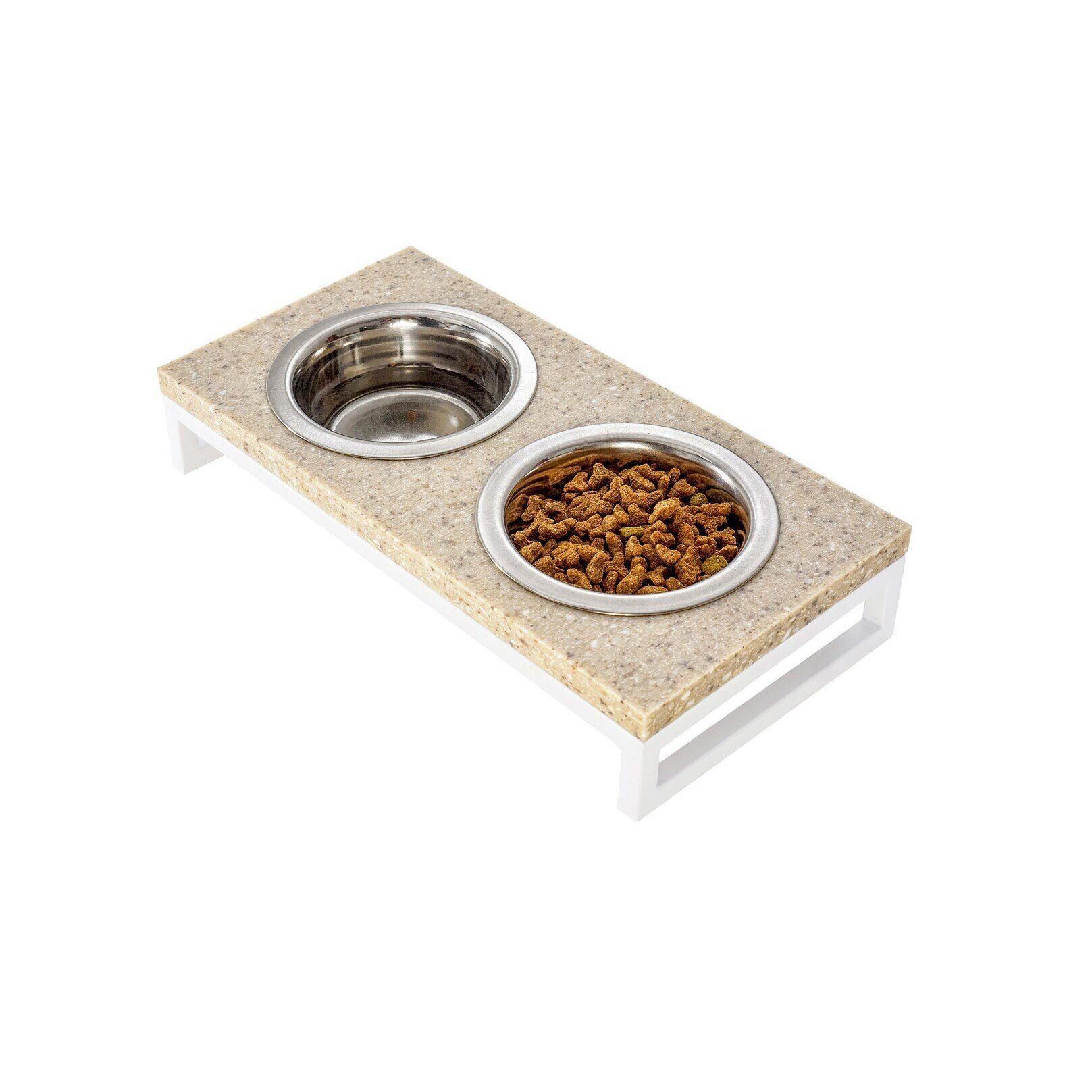 Миски на подставке Lunch Bar Biege Stone + White 2 х 200 мл / 10 см