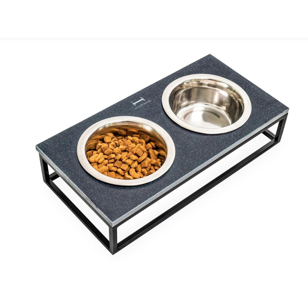 Миски на подставке Lunch Bar Black Stone+ Black 2 х 200 мл / 10 см
