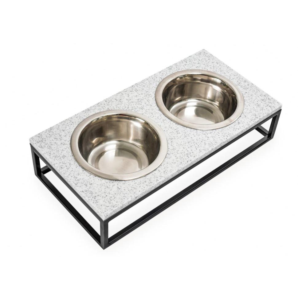 Миски на подставке Lunch Bar Gray Stone+ Black Stone 2 х 750 мл / 10 см