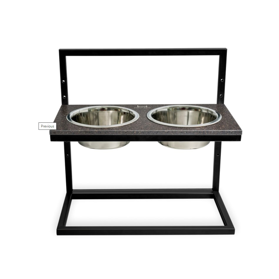 Миски на підставці з регульованою висотою Brown Stone Lift + Black Medium 2 х 1800 мл