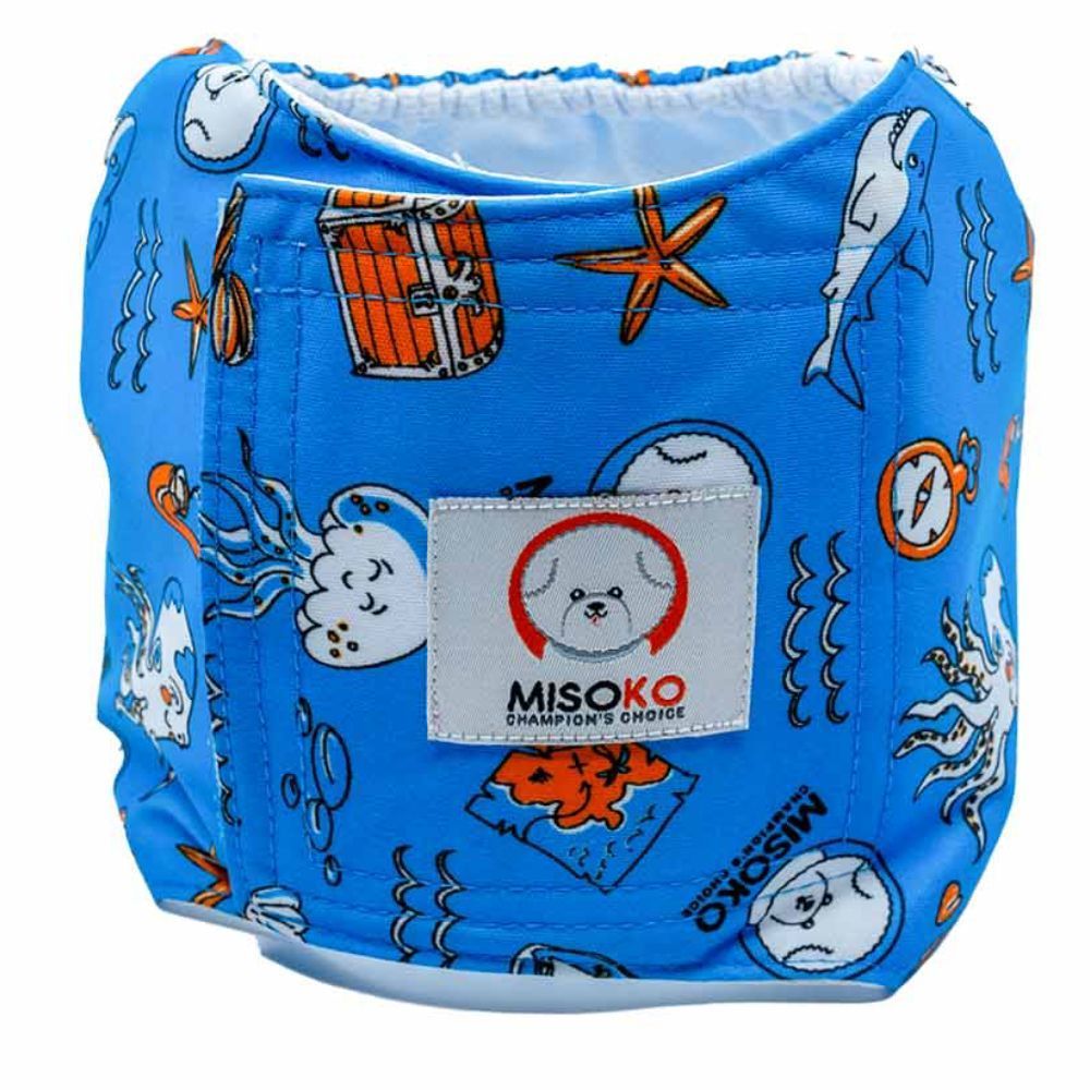 Misoco&Co Восьминожка многоразовый подгузник для собак M - синий Misoco&Co Восьминожка многоразовый подгузник для собак M - синий