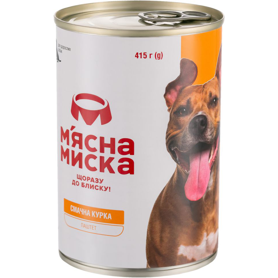 Мясной паштет для взрослых собак Мясная миска 415 г (курица)