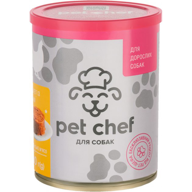 Мясной паштет для взрослых собак Pet Chef 360 г (курица)