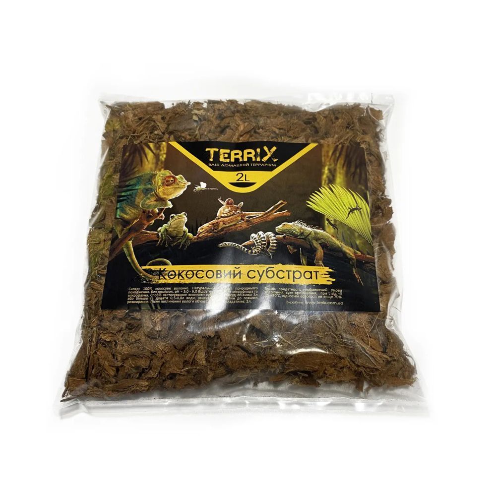 Наповнювач для тераріума TerriX Chips Субстрат Кокосовий великий 2 л Наповнювач для тераріума TerriX Chips Субстрат Кокосовий великий 2 л