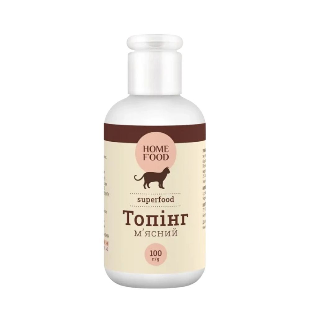 Ласощі для котів Home Food Топінг 100 г - м'ясо Ласощі для котів Home Food Топінг 100 г - м'ясо