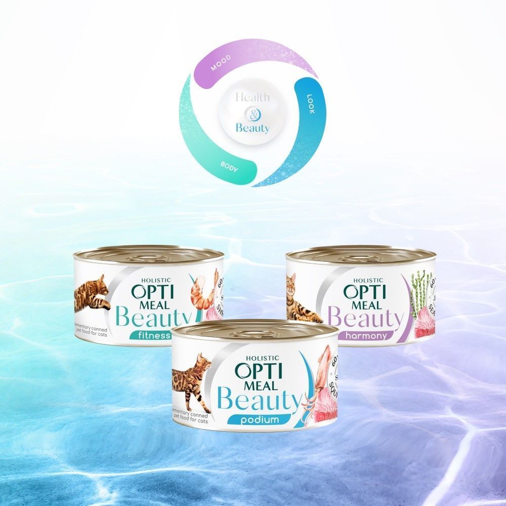 Набір вологого корму для котів Optimeal Beauty Adult 3+1 шт х 70 г - асорті Набір вологого корму для котів Optimeal Beauty Adult 3+1 шт х 70 г - асорті