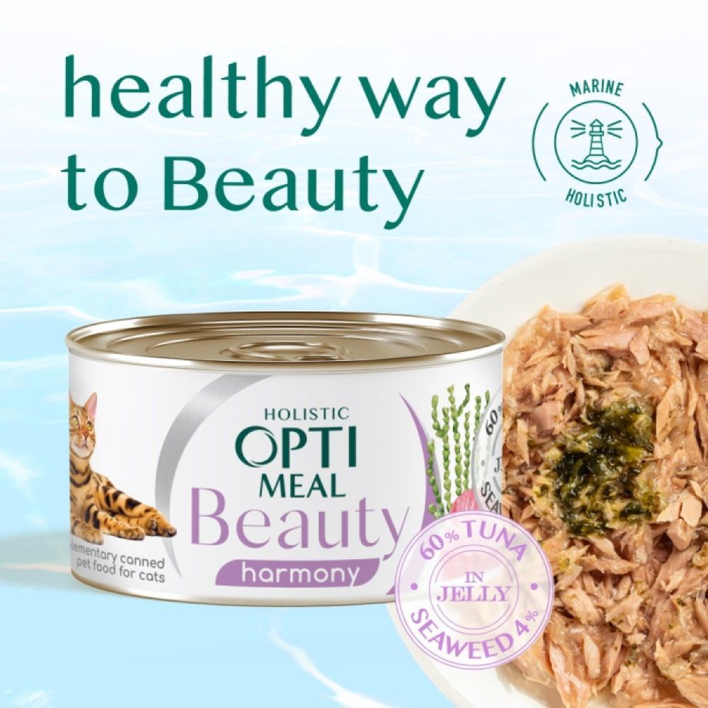 Набір вологого корму для котів Optimeal Beauty Adult 3+1 шт х 70 г - асорті Набір вологого корму для котів Optimeal Beauty Adult 3+1 шт х 70 г - асорті