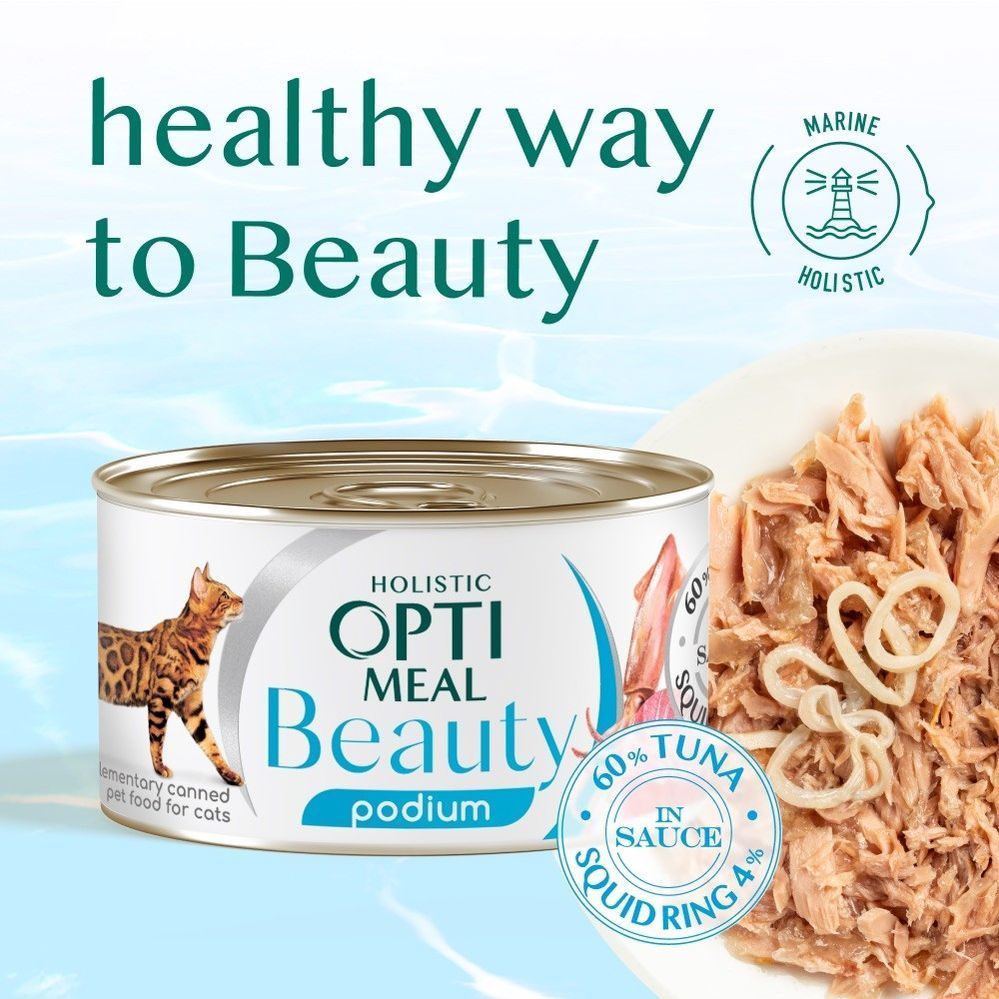 Набір вологого корму для котів Optimeal Beauty Adult 3+1 шт х 70 г - асорті Набір вологого корму для котів Optimeal Beauty Adult 3+1 шт х 70 г - асорті