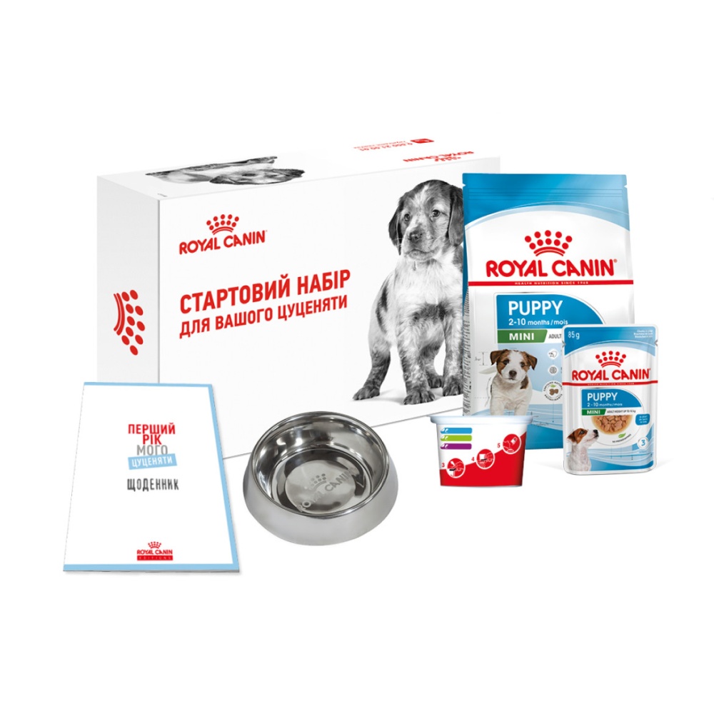 Набір сухого і вологого корму для цуценят Royal Canin Mini Puppy 800 г + Mini Puppy pouch 85 г Набір сухого і вологого корму для цуценят Royal Canin Mini Puppy 800 г + Mini Puppy pouch 85 г