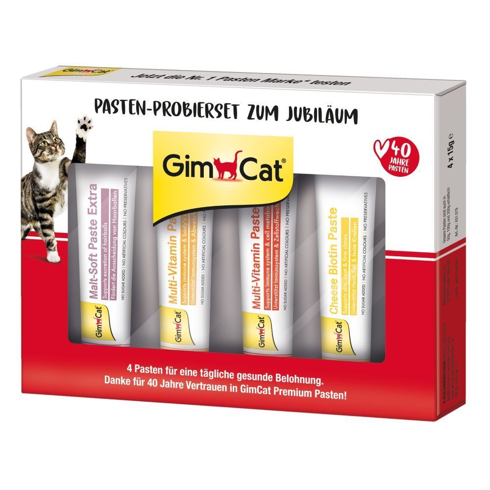 Набір паст для котів GimCat Pasten-Probierset Zum Jubilaum 4 шт х 15 г