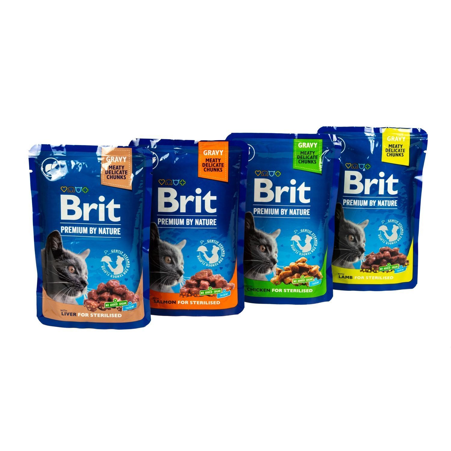 Набір вологого корму для котів Brit Premium Sterilised 3+1 шт х 100 г - асорті