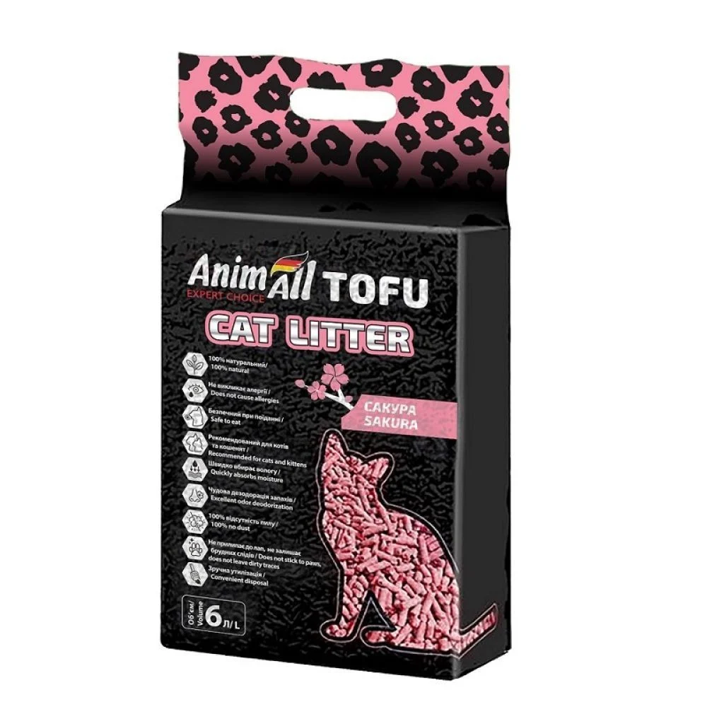 AnimAll Tofu соєвий наповнювач 6 л - сакура
