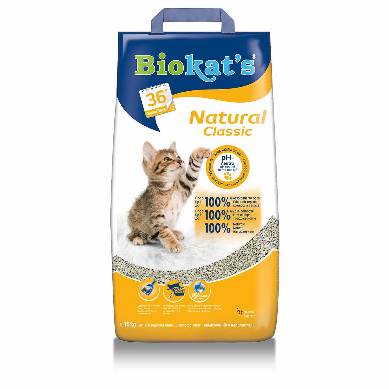 Бентонитовый наполнитель для кошачьего туалета Biokat's Natural песок 10 кг