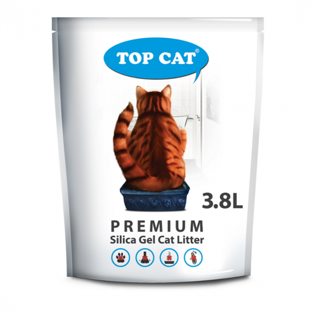 Силикагелевый наполнитель для кошачьего туалета TOP CAT 1,7 кг / 3,8 л