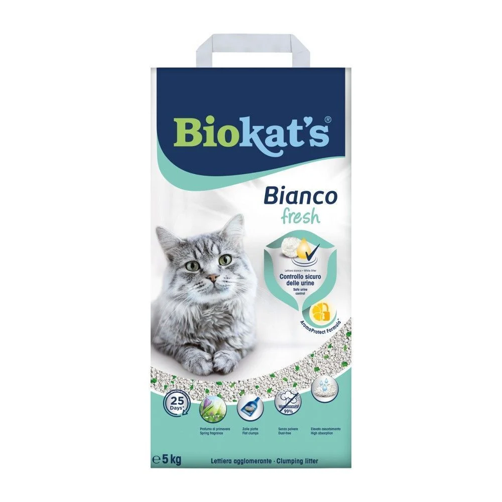 Biokat's Bianco Fresh бентонітовий наповнювач 5 кг - з ароматом Biokat's Bianco Fresh бентонітовий наповнювач 5 кг - з ароматом