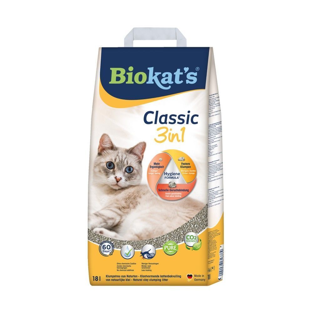 Biokat' Classic 3in1 бентонітовий наповнювач без аромату