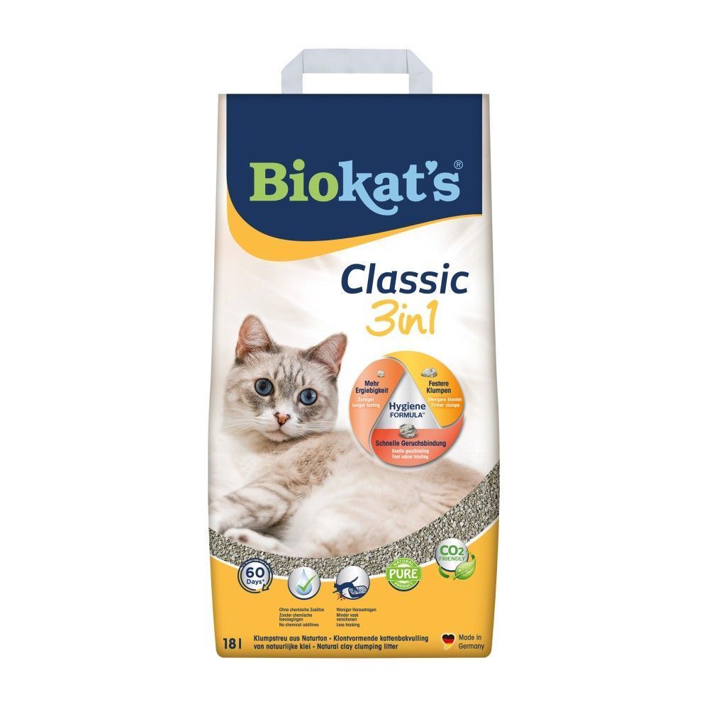 Biokat' Classic 3in1 бентонітовий наповнювач без аромату