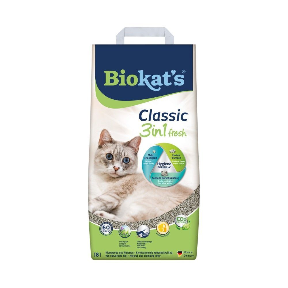 Biokats Classic Fresh 3in1 наповнювач бентонітовий весняні трави
