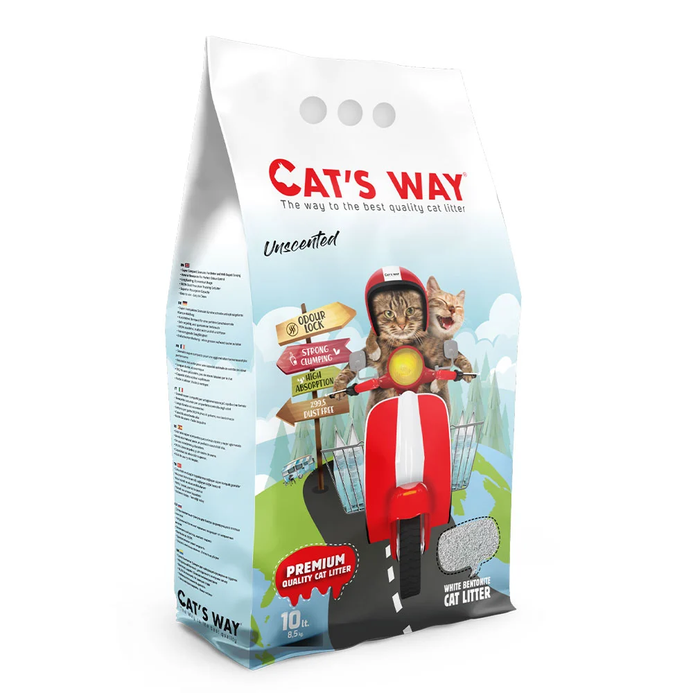 Наповнювач бентонітовий для котячого туалету Cat's Way 10 л - без аромату