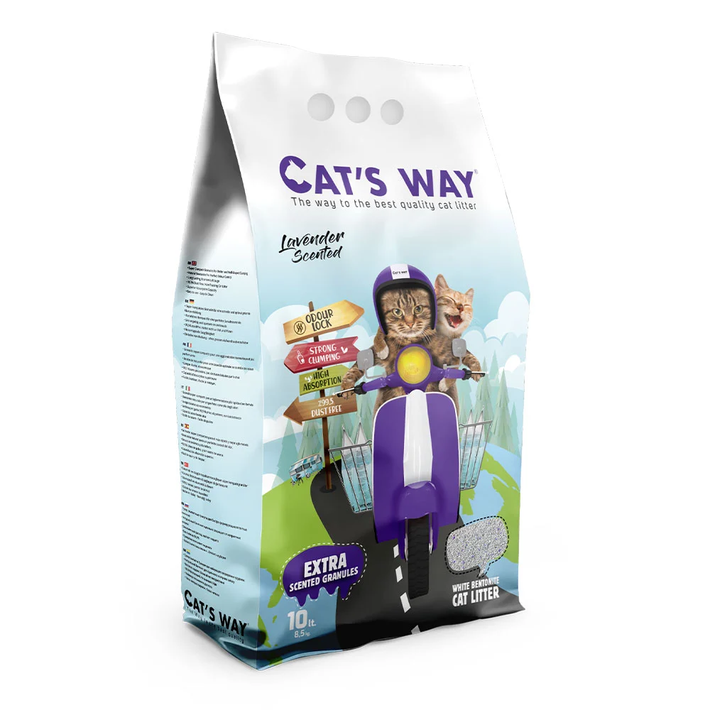 Наполнитель бентонитовый для кошачьего туалета Cat's Way 10 л - лаванда
