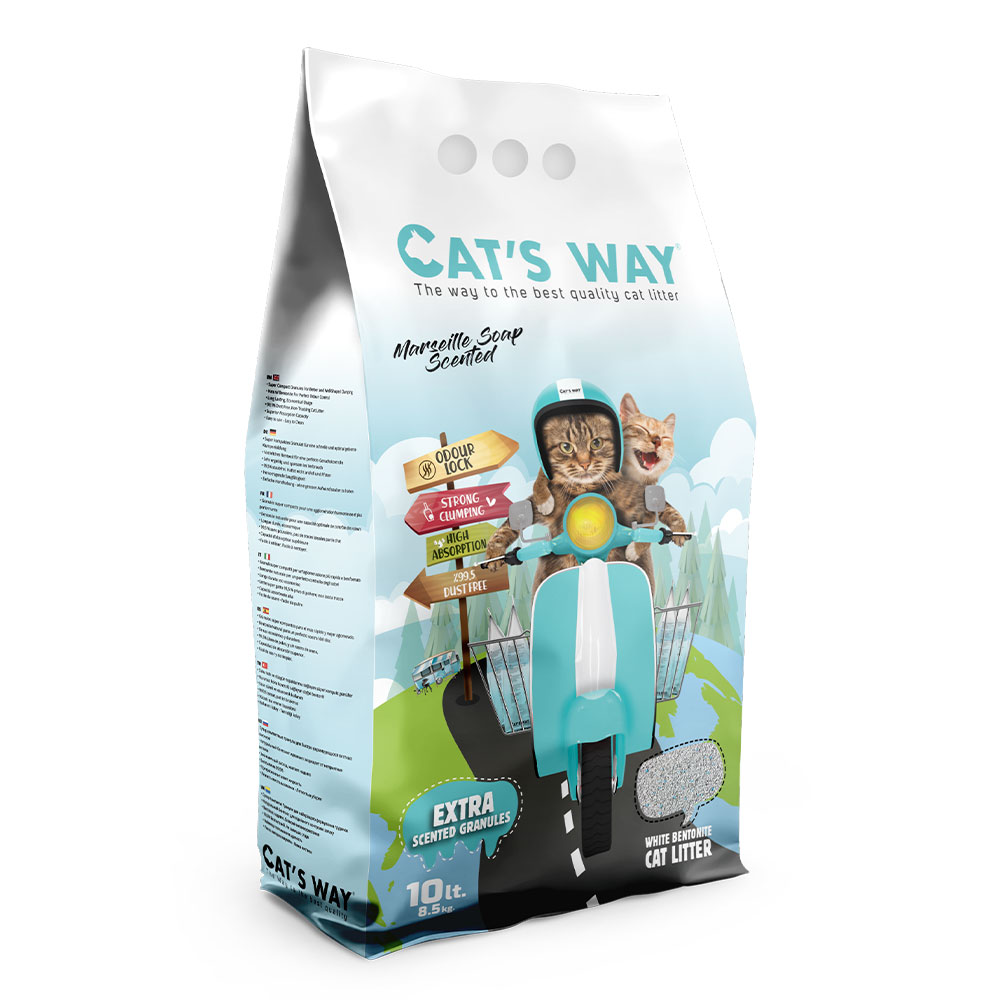 Наполнитель бентонитовый для кошачьего туалета Cat's Way 10 л - марсельское мыло Наполнитель бентонитовый для кошачьего туалета Cat's Way 10 л - марсельское мыло