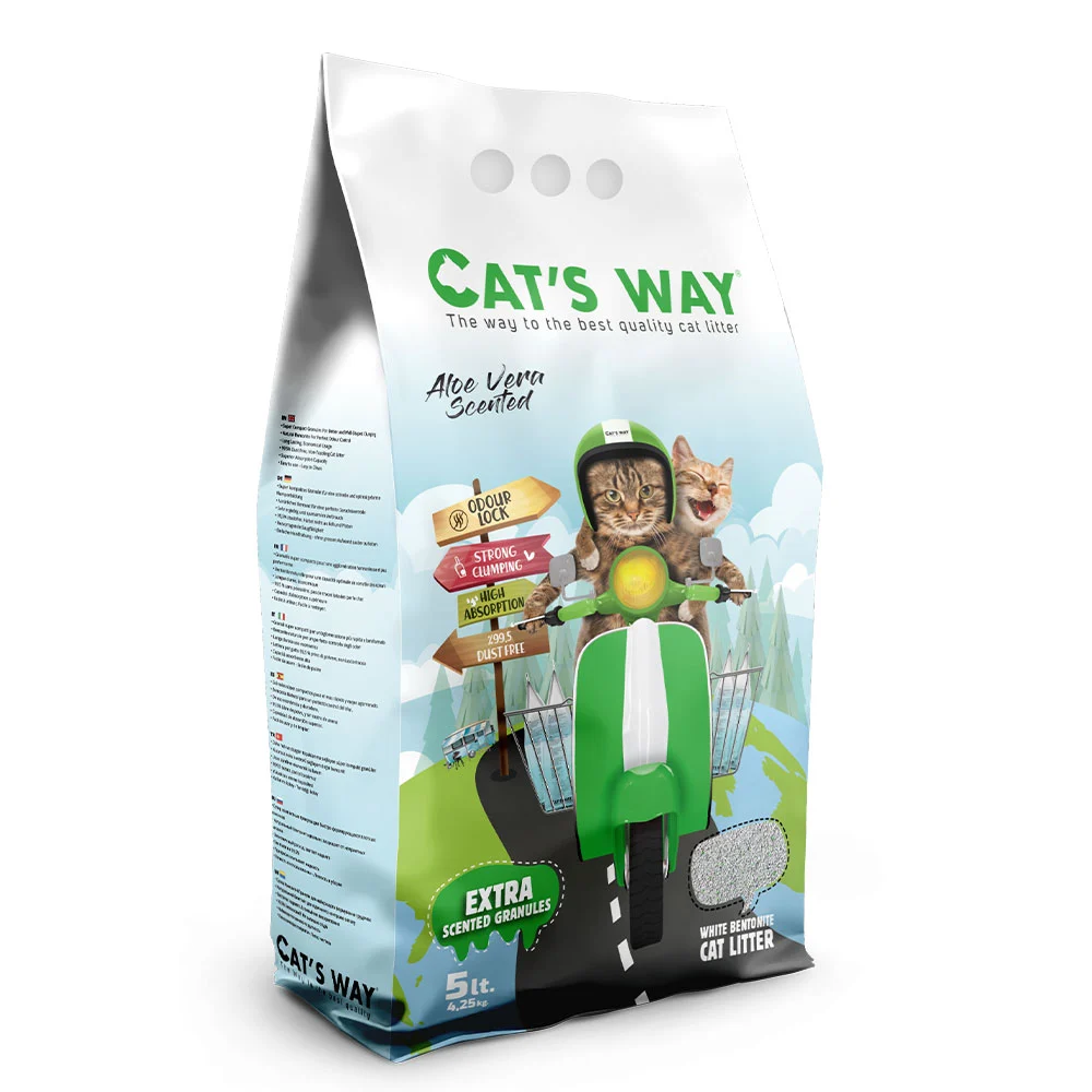 Наповнювач бентонітовий для котячого туалету Cat's Way 5 л - алое вера