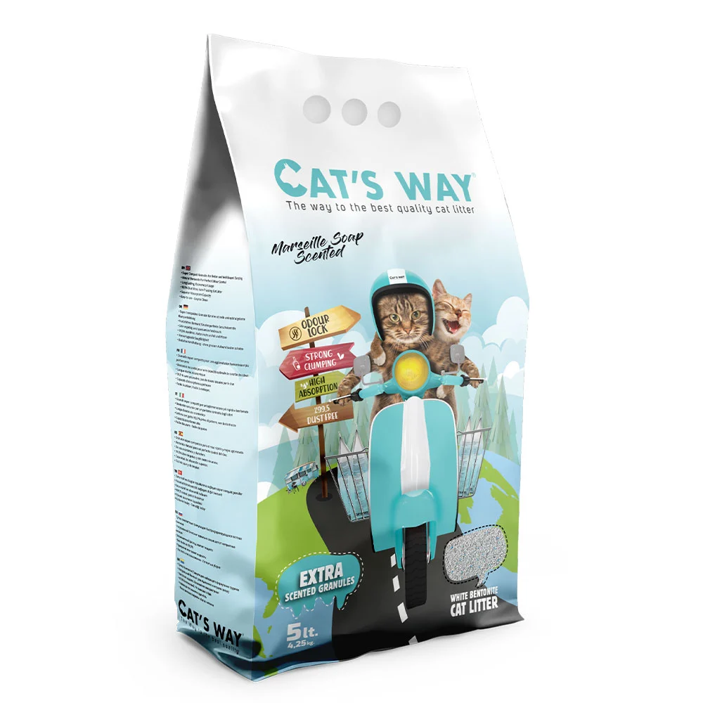 Наповнювач бентонітовий для котячого туалету Cat's Way 5 л - марсельське мило Наповнювач бентонітовий для котячого туалету Cat's Way 5 л - марсельське мило