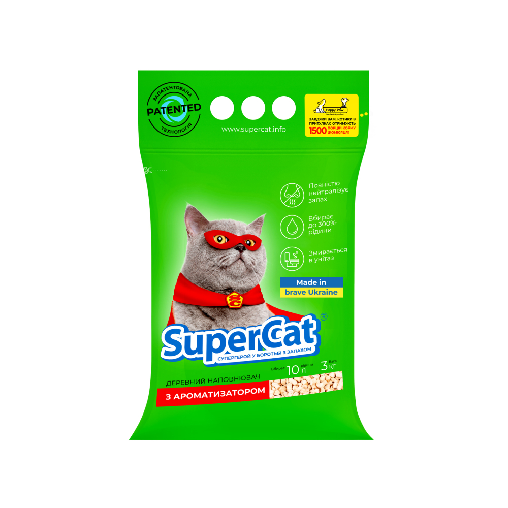 Древесный наполнитель для кошачьего туалета Collar Super Cat 3 кг / 10 л Древесный наполнитель для кошачьего туалета Collar Super Cat 3 кг / 10 л