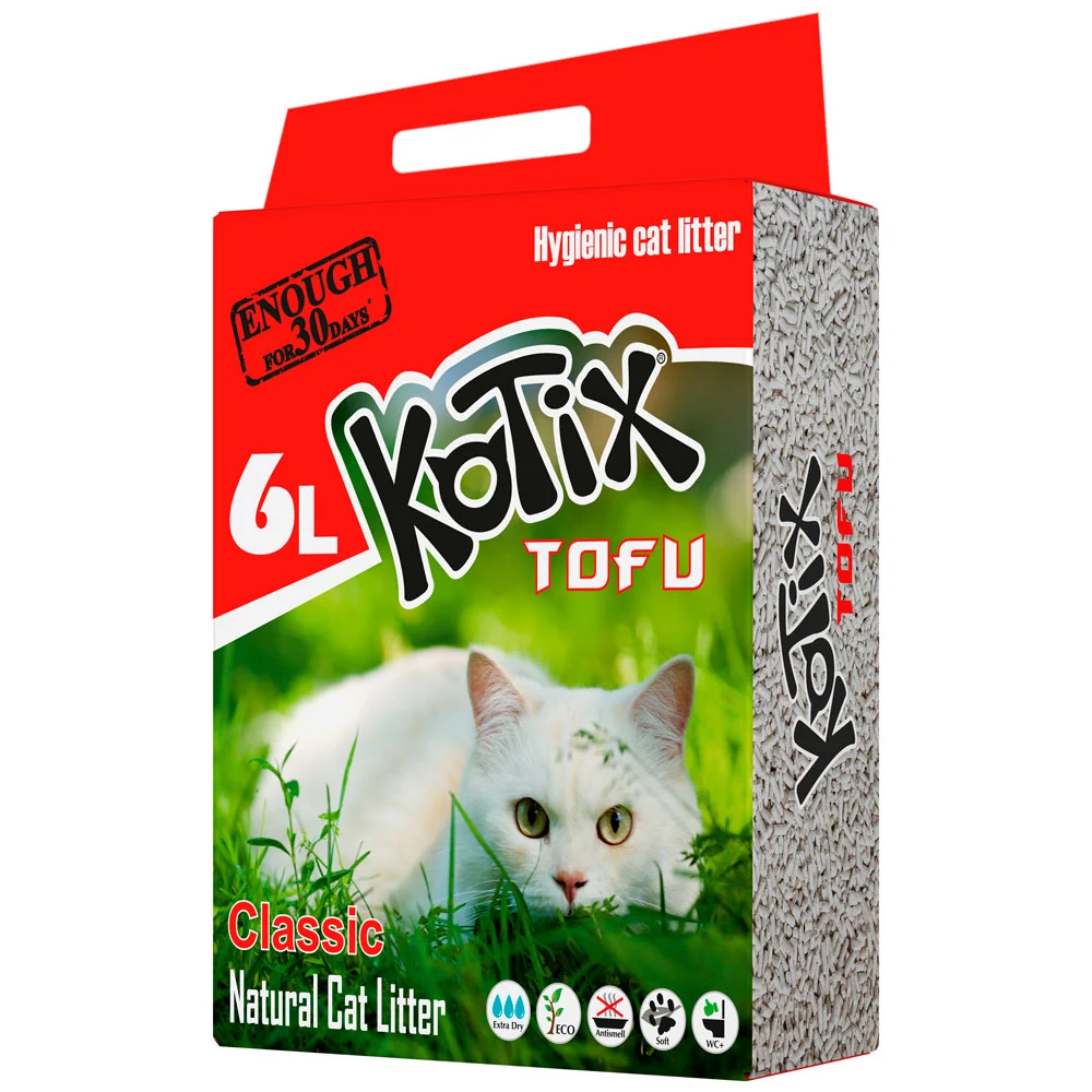 Наповнювач для котячого туалету Kotix Tofu 6 л - класичний Наповнювач для котячого туалету Kotix Tofu 6 л - класичний