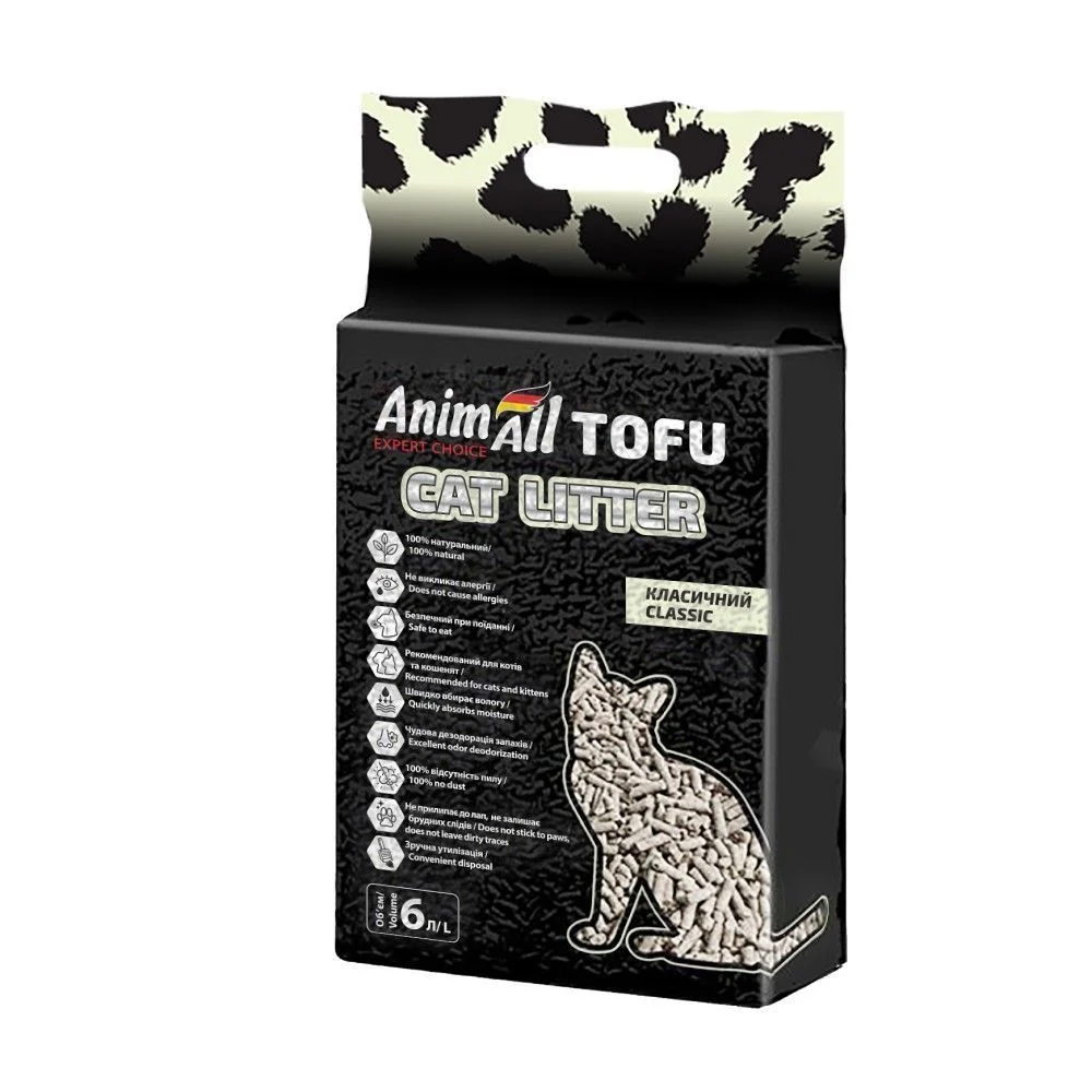 AnimAll Tofu наповнювач соєвий 6 л - без аромату AnimAll Tofu наповнювач соєвий 6 л - без аромату