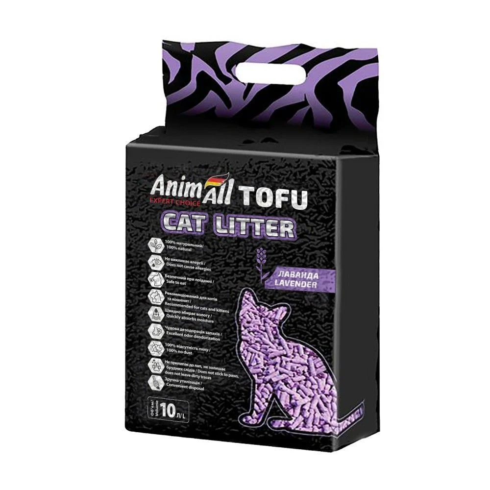 AnimAll Tofu наповнювач соєвий 6 л - лаванда AnimAll Tofu наповнювач соєвий 6 л - лаванда