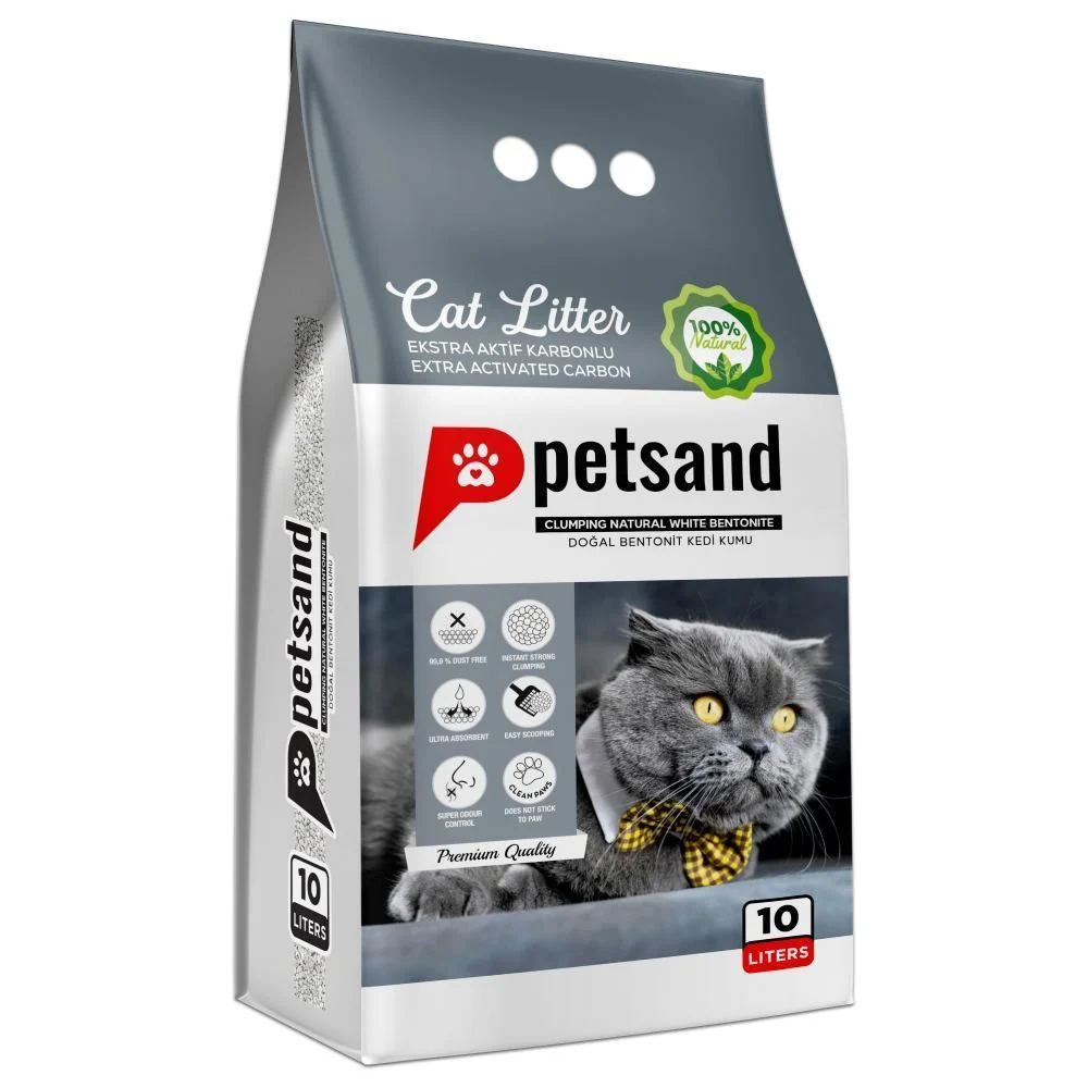 Petsand Extra Activated Carbon Flat Bottom бентонітовий наповнювач 10 л - без аромату Petsand Extra Activated Carbon Flat Bottom бентонітовий наповнювач 10 л - без аромату
