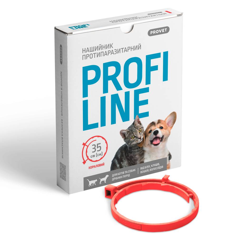 Нашийник для котів PROVET Profiline 35 см - кораловий Нашийник для котів PROVET Profiline 35 см - кораловий