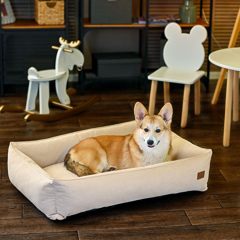 Noble Pet Albert Velvet лежак для собак 70х50 см - бежевий