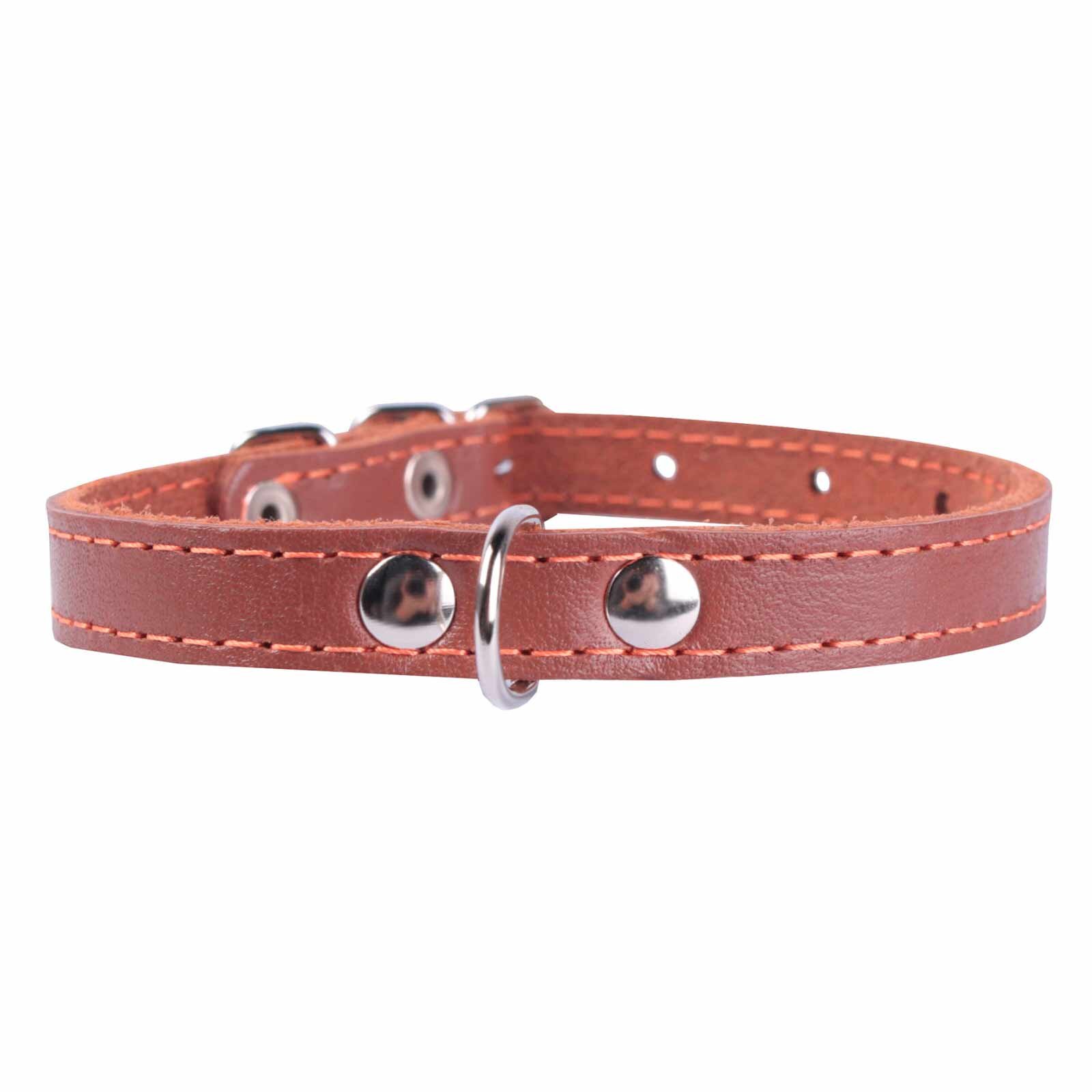 Ошейник Collar кожаный одинарный 47-62 см / 35 мм (коричневый)