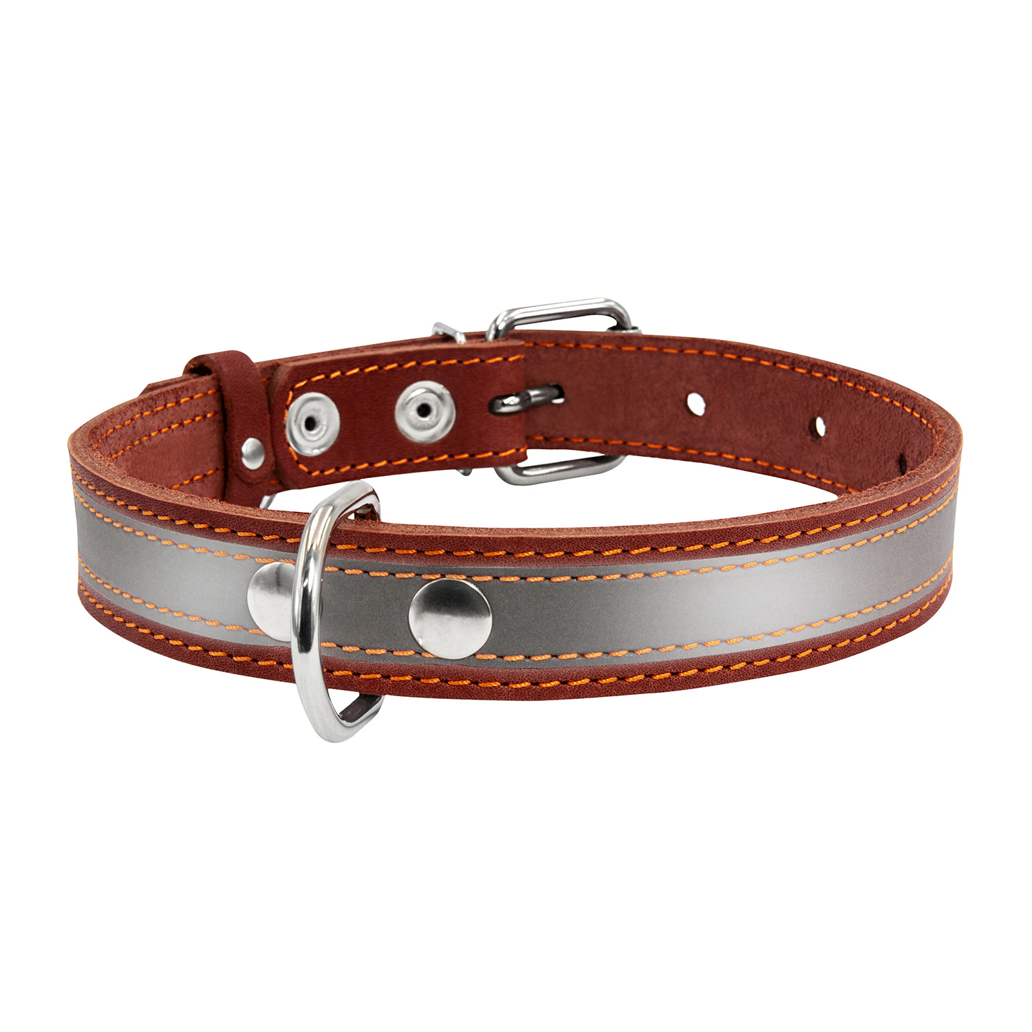 Нашийник Collar зі світловідбиваючої стрічкою 48-63 / 35 мм (коричневий) Нашийник Collar зі світловідбиваючої стрічкою 48-63 / 35 мм (коричневий)