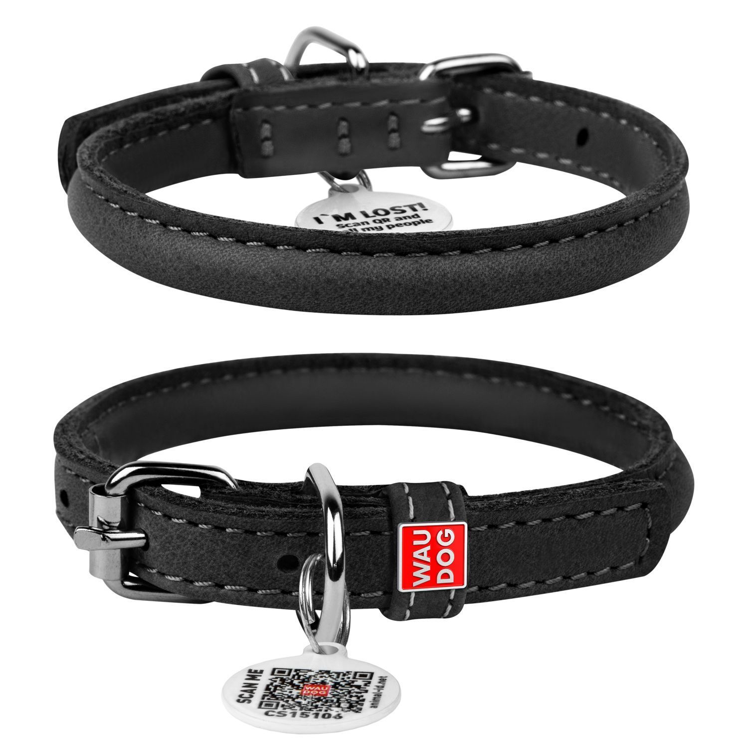 Нашийник Collar «Soft» круглий з QR паспортом XS 25-33 см / 8 мм (чорний) Нашийник Collar «Soft» круглий з QR паспортом XS 25-33 см / 8 мм (чорний)