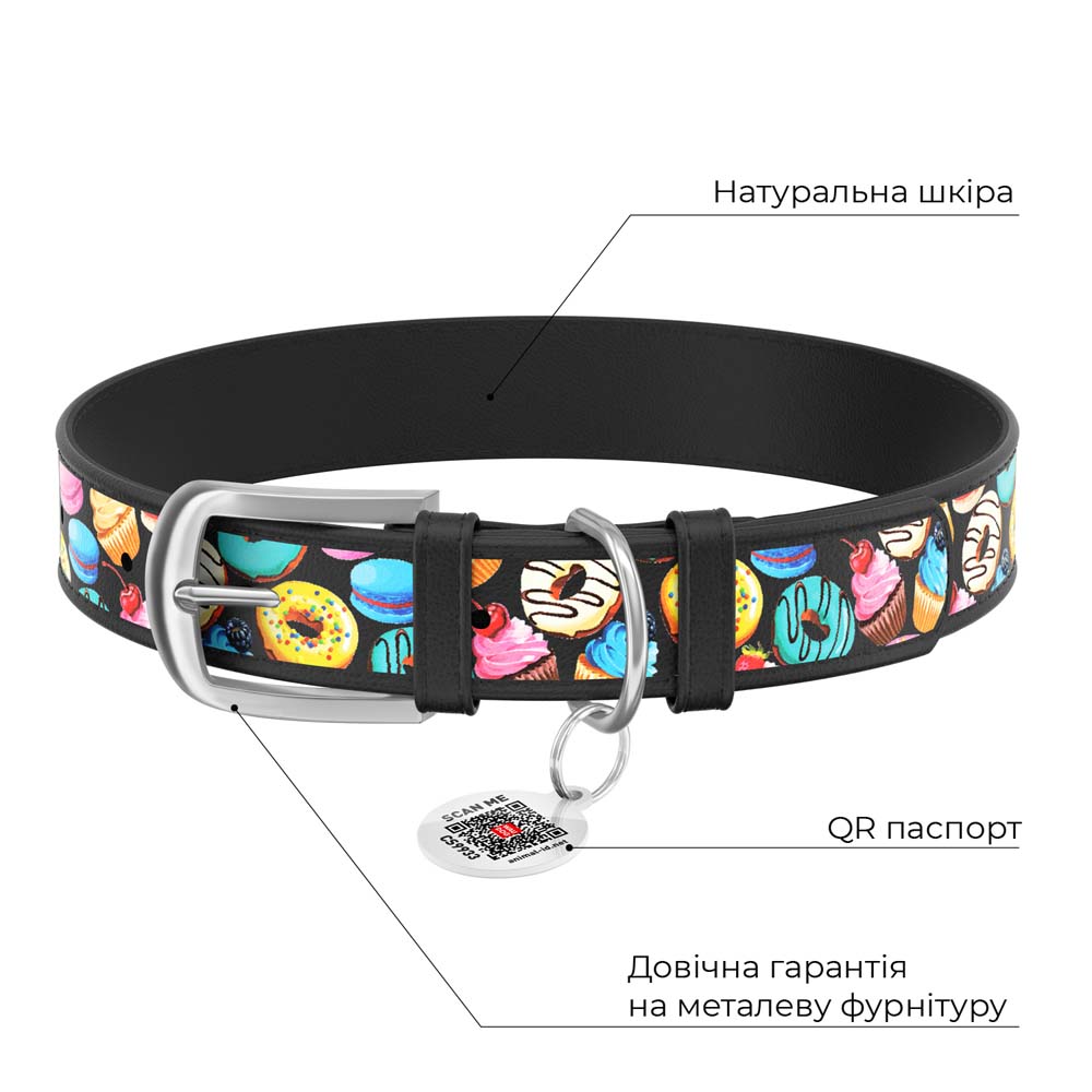 Нашийник Collar WAUDOG Design Пончики 19-25 см/12 мм Нашийник Collar WAUDOG Design Пончики 19-25 см/12 мм