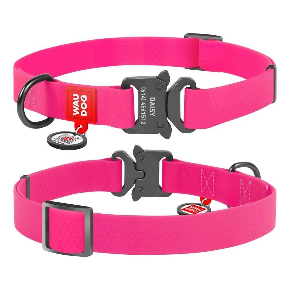Нашийник Collar WAUDOG Waterproof з QR-паспортом 24-40 см/20 мм (рожевий) Нашийник Collar WAUDOG Waterproof з QR-паспортом 24-40 см/20 мм (рожевий)