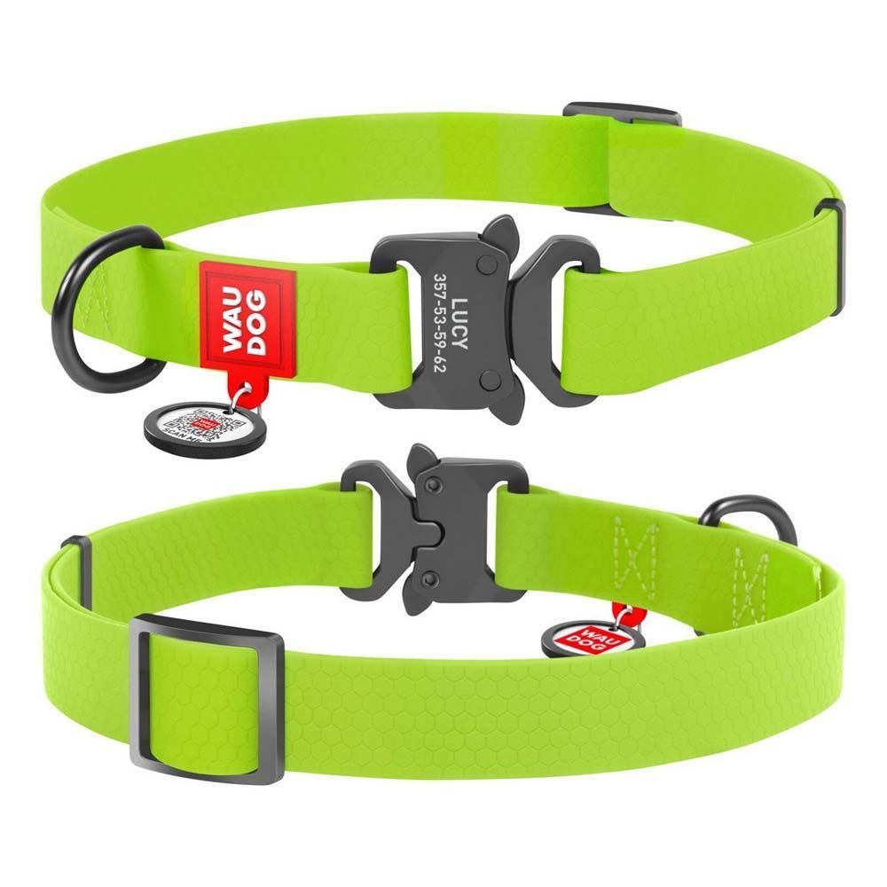 Нашийник Collar WAUDOG Waterproof з QR-паспортом 24-40 см/20 мм (салатовий) Нашийник Collar WAUDOG Waterproof з QR-паспортом 24-40 см/20 мм (салатовий)
