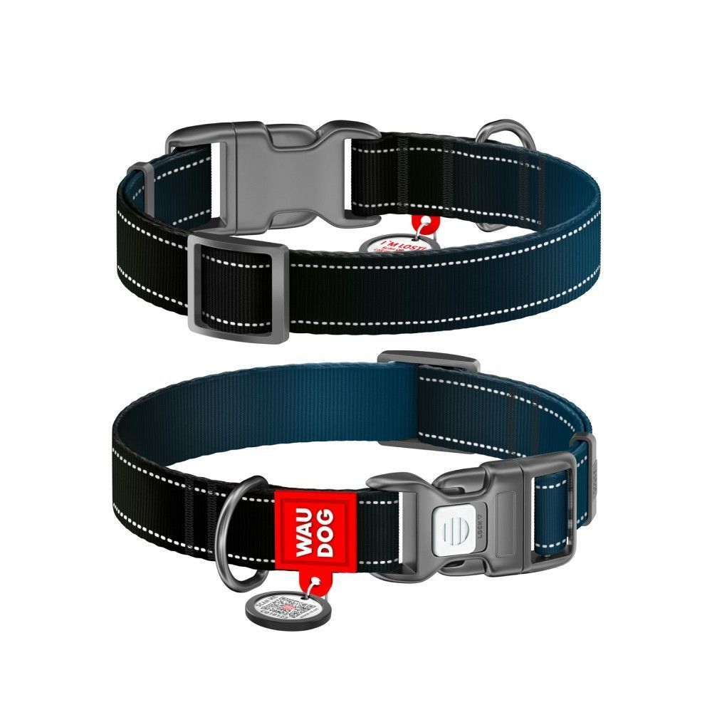 Нашийник для собак Collar Waudog Nylon Mono L - чорний Нашийник для собак Collar Waudog Nylon Mono L - чорний