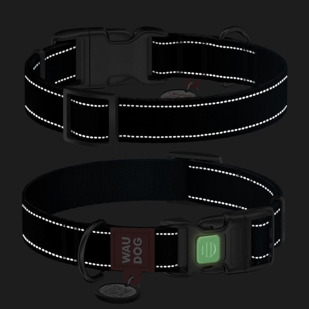 Нашийник для собак Collar Waudog Nylon Mono L - чорний Нашийник для собак Collar Waudog Nylon Mono L - чорний