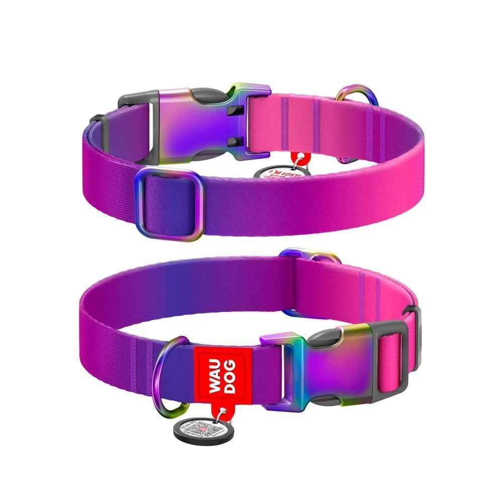 Нашийник для собак Collar Waudog Nylon Recycled S - фіолетовий Нашийник для собак Collar Waudog Nylon Recycled S - фіолетовий